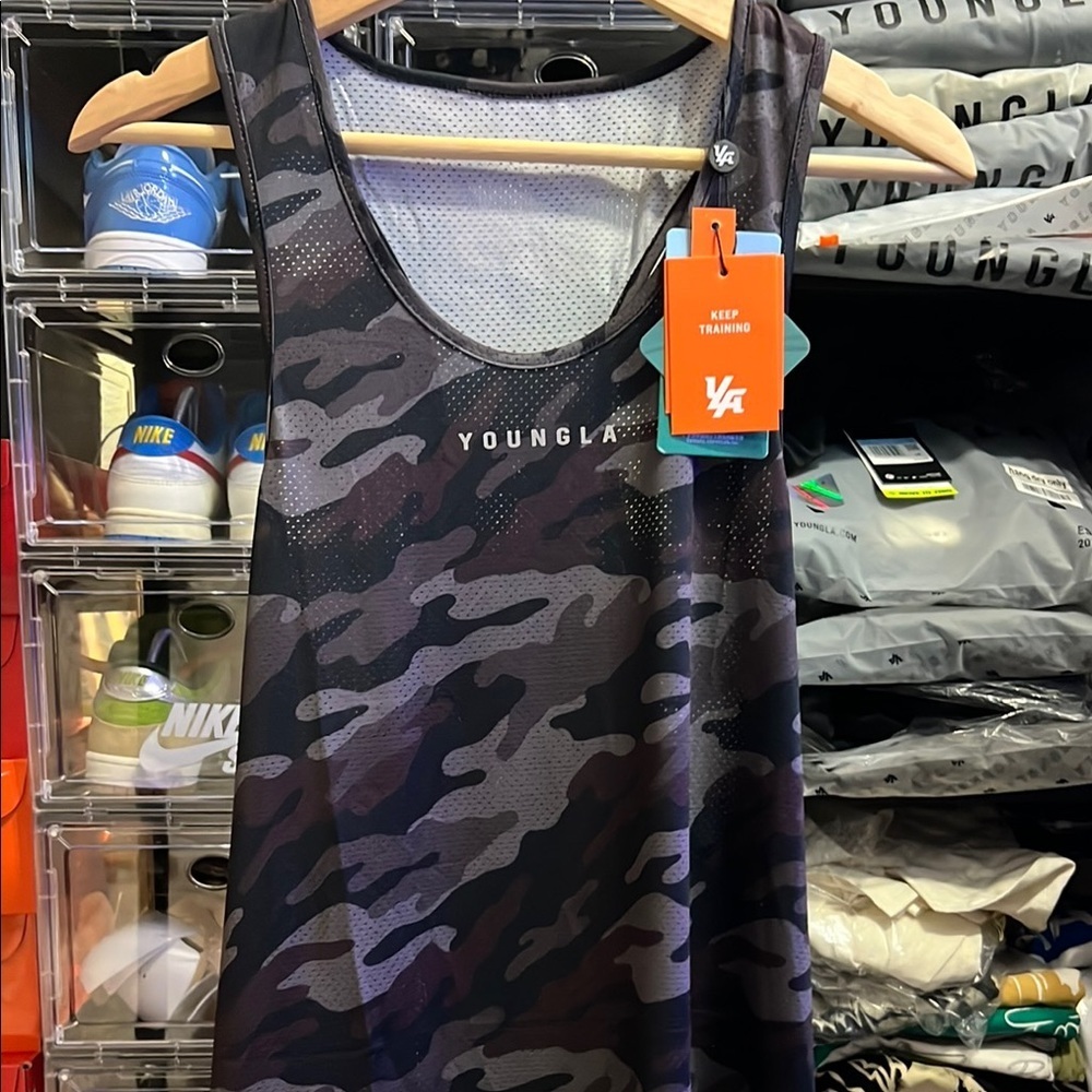 YoungLA Gray Athletic Tank Top Urban Camo